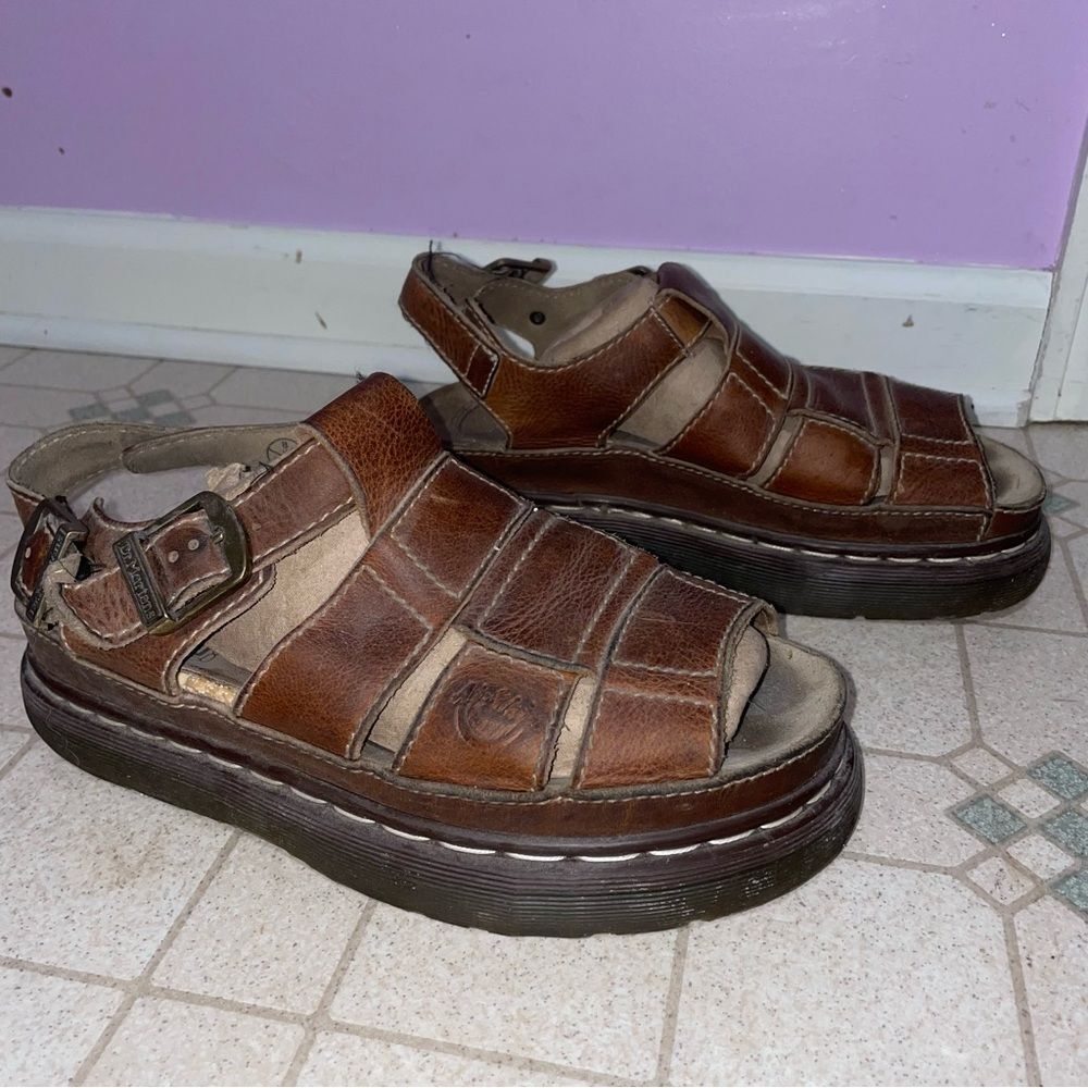 Dr. Martens 8577 Vintage England Fisherman Sandals Brown Leather Men US 9